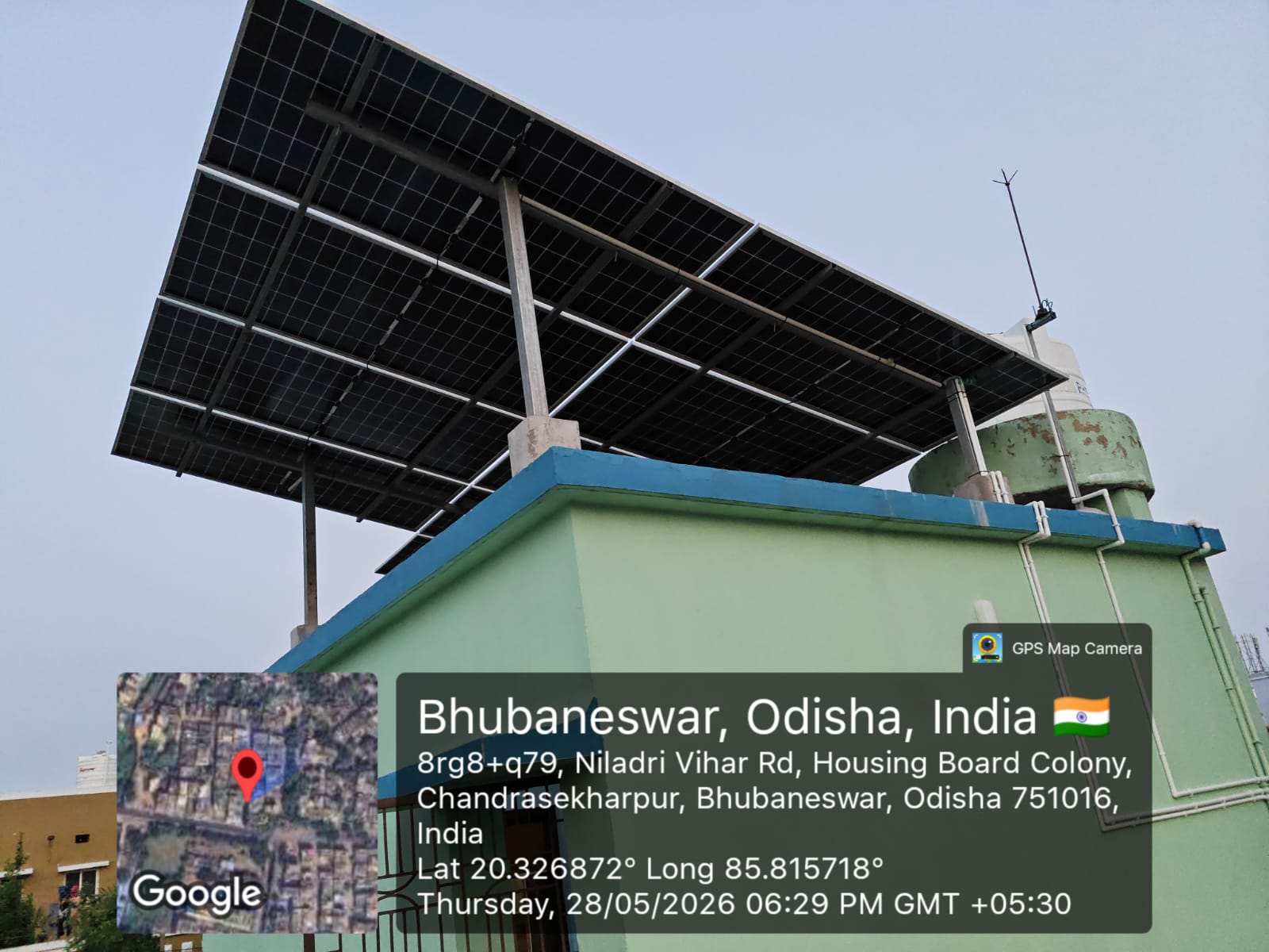 Solar technician checking a solar panel installation