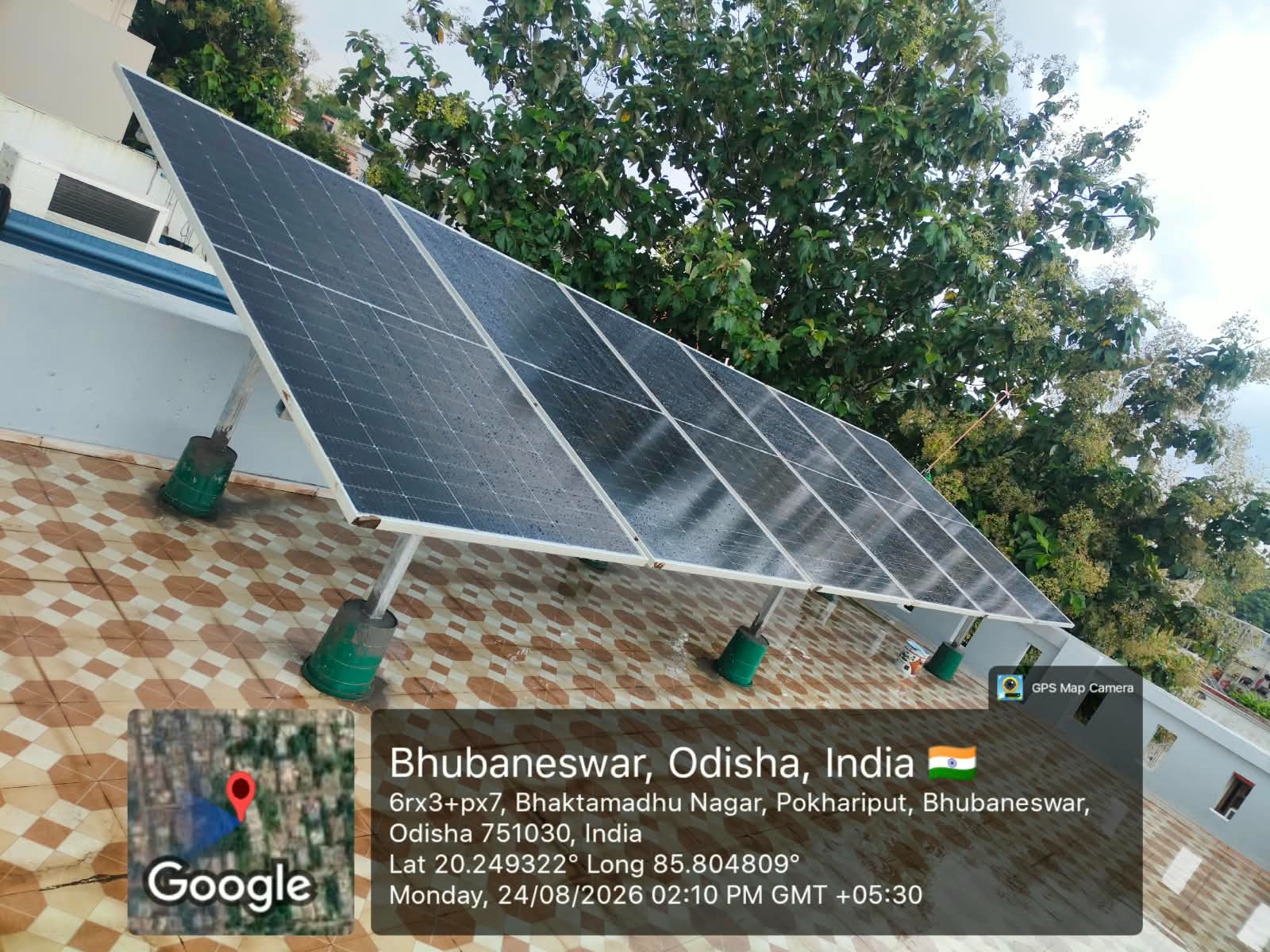 Home with rooftop solar panels